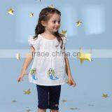 2-8years Woven Cotton Pleated Dress Boutique Fashion Girl Mermaid Print Short Dress thumbnail-1