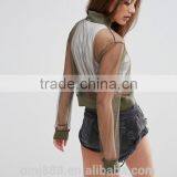 2017 OEM China Manufacturer Sheer Mesh Bomber Jacket With Zipper thumbnail-6