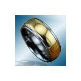 8mm Width High Gloss Gold Plated Tungsten Ring thumbnail-1