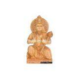 Hand Carved Wooden Hanumaan Indian Sculpture Art thumbnail-1