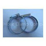White-zinc Plated German Hose Clamps For Sewage Treatment 0.8mm Thickness