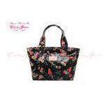 Modern Black Floral Printed Reusable Shopping Bags for Women , Girls thumbnail-1