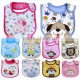 Cheap 200 Designs for Choice 100%cotton 3 Layers Waterproof Embroidered Baby Bibs thumbnail-4