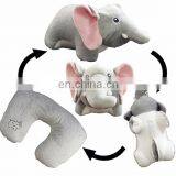 NEW 2 In1 Switch Reversible Soft Grey Elephant Plush Toy U Shape Pillow 2017 Personalized Travel Neck Pillow thumbnail-2