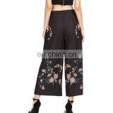 Wholesale Botanical Print Zip Side Wide Leg Pants For Women thumbnail-3