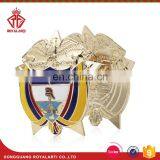 Gold Custom Brass Officer Institution Enamel Pin Badge With Eagle thumbnail-1