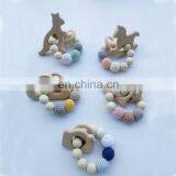 Wooden Animal Horse Crochet Beads Teething Toy Wooden Bead Teether thumbnail-6