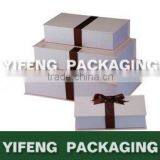 White Nested Cardboard Boxes With Ribbon Design