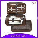 Zipper Bag Manicure Set in Leather Case