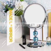 DIAMOND 360 Degree Rotation 1x/2x Bathroom Make up Mirror With Non-slip Base Standing Cosmetic Mirror thumbnail-2