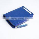 2016 Pebbled Leather Mini Card Holder Wallet With Front Card Slot for Women for Men thumbnail-2