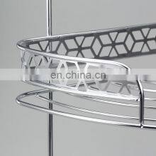 Factory Diamond Series Modern Design Iron Wire 3 Tier Standing Bathroom Storage Caddy Corner Shelf thumbnail-5