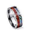 8mm Fashion Luxury Stainless Steel Ring Wood and Shell Inlay Ring Wedding Men Jewelry Gift thumbnail-4