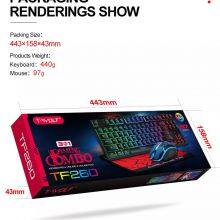 Luminescent TF260 Keyboard Mouse Set 87 Key Gaming Keyboard Mouse Mouse Pad Three-piece Set thumbnail-6