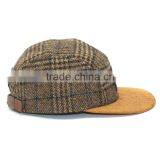 Custom Flat Brim Wool Tweed Fabric 5 Panel Cap thumbnail-2