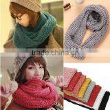 Wholesale Fashion Plain Solid Color Wool Circle Loop Infinity Women Knitted Scarf thumbnail-1