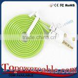 Wholesale Flat Noodle Design 3.5Mm Stereo Auxillary Audio Cable Extension thumbnail-4