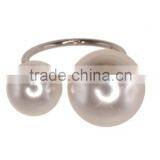 Trendy Double Faux Pearl Open Rings thumbnail-2