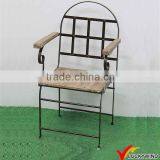 Armrest French Metal Furniture Chair Vintage With Back