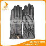 2016 Women black genuine leather gloves Wholesale the best quality cycling gloves