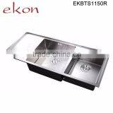Top Mount Double Bowl Customized Desig Handmade Stainless Steel Sink Kitchen thumbnail-2