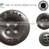 14mm China 4 Holes Engraved Branded Garment Button