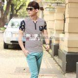 Top Level New Arrival Short Sleeve Stripe Polo Men thumbnail-3