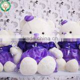 Sweet Teddy Bear Plush Toy With Purple Dress