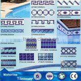 150x300 Decorative tile border line with glass mosaic for pool