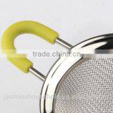 High Quality Stainless Steel Mesh Flour Sifter With Long Silicone Handle and Ear thumbnail-2