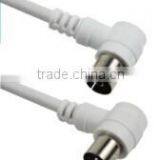 Standard Angle Plug Cable, RG59/RG6/3C2V OFC/CCS/CCA 9.5mm Male to Female Coaxial Cable