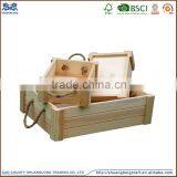 Unfinished Custom Pine Paulownia Wood Blanket Batten Storage Wooden Fruit Vegetable Crate Boxes thumbnail-1