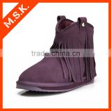 Wholesale purple tassel antislip cheap winter snow boot