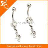 Musical Notation Dangle Belly Rings, Fashion Body Piercing Jewelry, Rhinestone Navel Piercing Rings thumbnail-1