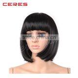 Brazilian Human Hair Short Bob Straight Lace Front Wig Bleached Knots For Black Women thumbnail-3