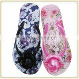 Wholesale Flower Printing EVA Flat Flip Flop Women and Girl Beach Slipper Quality Choice thumbnail-4