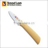 Stained Blade Ceramic Paring Fruit Knife, With Flower Pattern Printed on Blade