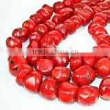 12x9mm tumble or nugget oil dyed coral beads