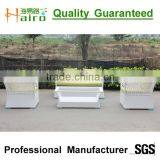 White Rattan Outdoor Furniture Table and 6 Chairs thumbnail-5