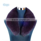 Dyed Different Color Grape Fox Fur Shawl Collar for Fashion Girls Winter Jacket