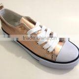 Pink Metallic Lace up Vulcanized Shoe Women Sneakers Cheap Casual Canvas Shoe Woman thumbnail-1