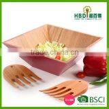 Red Bamboo Salad Bowl thumbnail-2