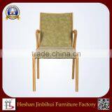 High Quality Stackable Modern Hotel Wooden Arm Chairs