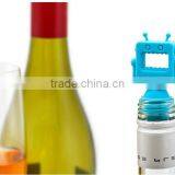 Robot Silicone Wine Stopper,Wine Saver,Reusable Bottle Cap thumbnail-2
