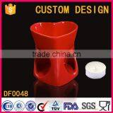 Custom Design Kitchen Craft Heart Shape Red Mini Ceramic Cheese Chocolate Fondue Set thumbnail-2