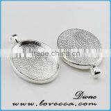 Silver DIY pendant cabochon settings,silver jewelry cameo jewelry settings,Silver Metal Charms setting
