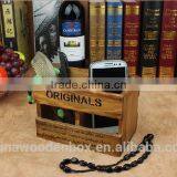 Hollow Out Two Grid Wooden Pencil Holder or Storage Box thumbnail-1