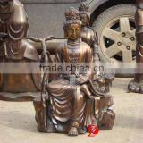 Bronze Guanyin Sculpture With Walking Stick for Home Decor thumbnail-1