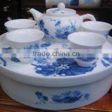 Elegance Design Hand Painted Blue and White Porcelain Ceramic Tea for One Set Wholesale Made in China thumbnail-1