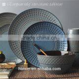 Embossing Vintage Style Porcerlain 16 Piece Ceramic Stoneware Dinner Set thumbnail-5